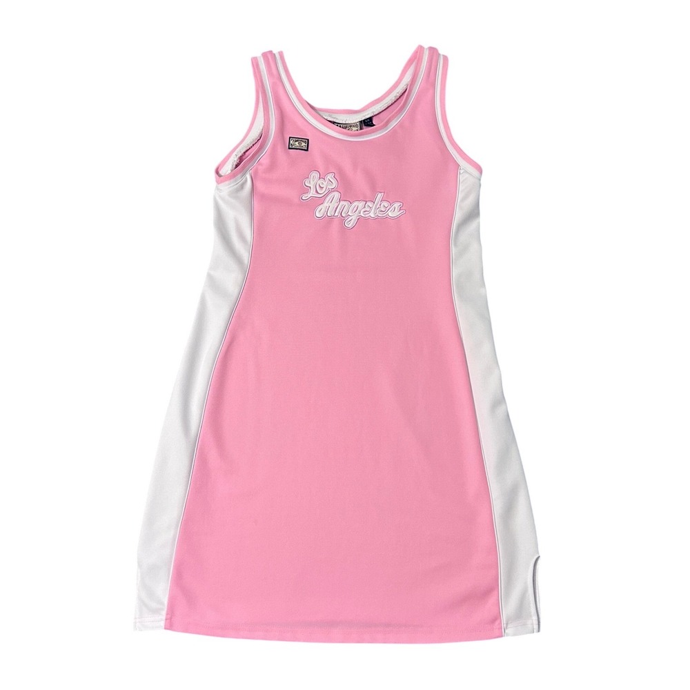 NBA Hardwood Classics Jersey Dress Womens L Pink Los Angeles Lakers Y2K Retro